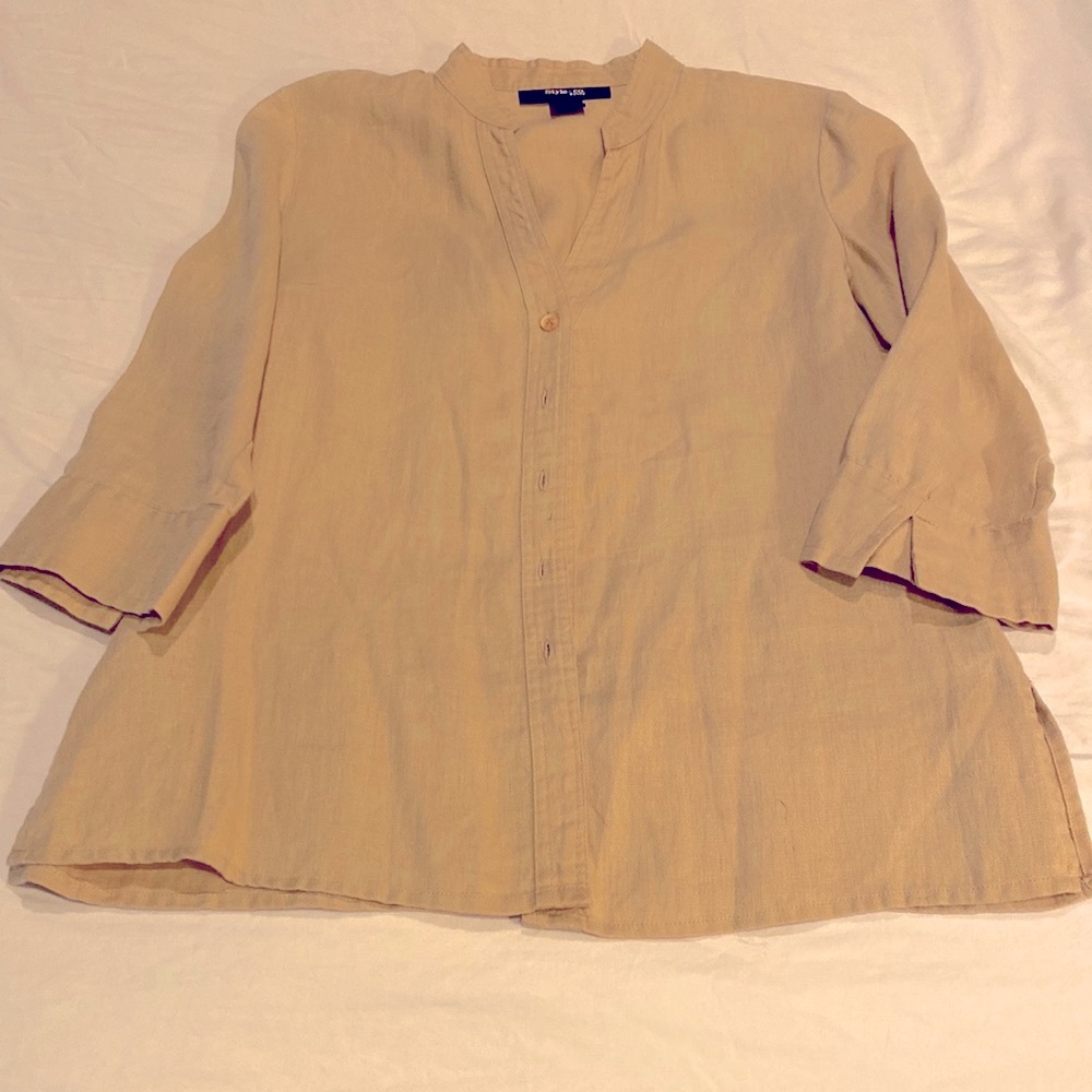 Cute cornmeal linen top, 4P